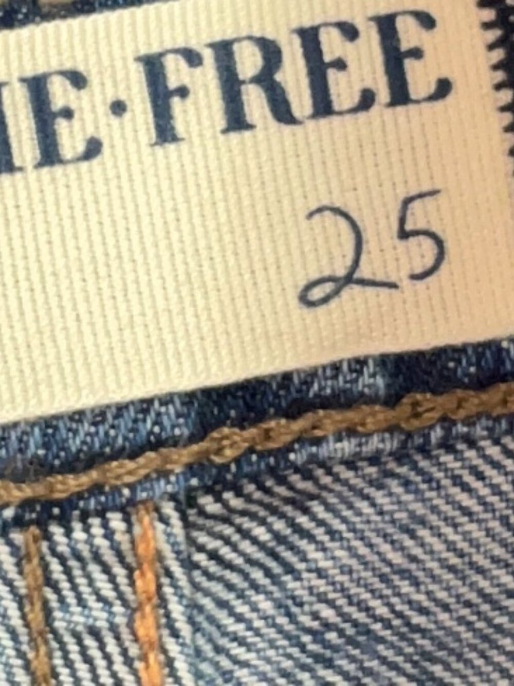 NWT We The Free Slim Shade Selvedge Jeans Boho Cotton Size 25 $148 - Picture 14 of 15